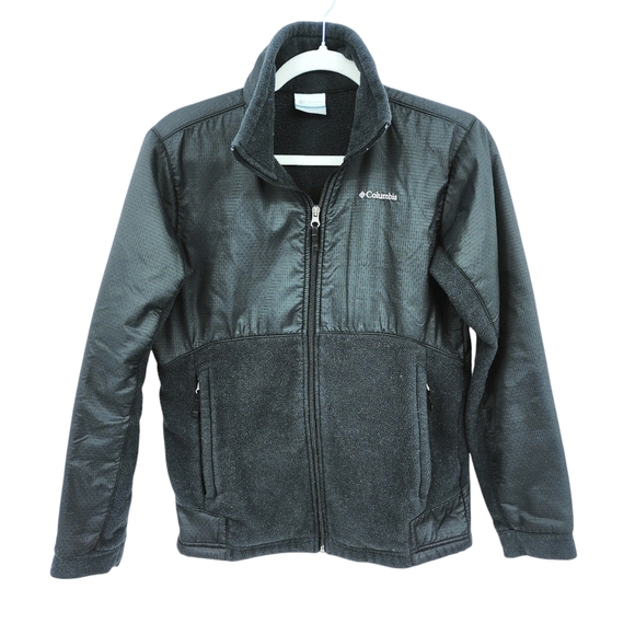 Columbia Youth 14/16 Black Fleece Full Zip Jacket Gorpcore Hiking Outdoors - Picture 1 of 7